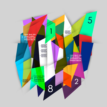 Multicolor geometric business background vector 05
