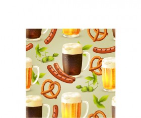Oktoberfest elements pattern seamless vector