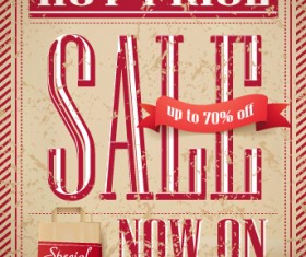 Old style advertising poster vector material 01