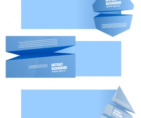 Origami light blue banners vector