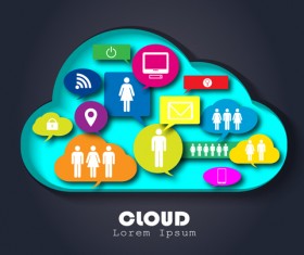 People social networks clouds vector 02