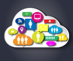People social networks clouds vector 03