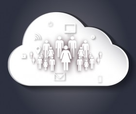 People social networks clouds vector 04