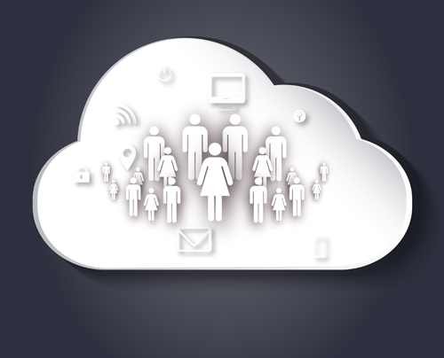 People social networks clouds vector 04