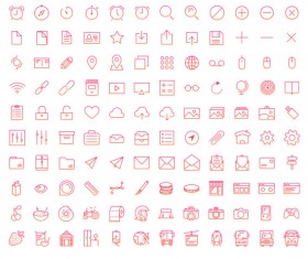 Pink line IOS8 style icons