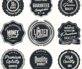 Quality label with badge vintage style vector 03