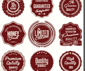 Quality label with badge vintage style vector 04