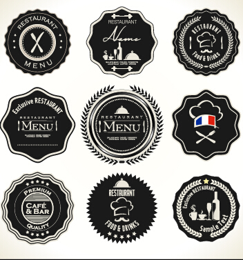 Quality label with badge vintage style vector 06