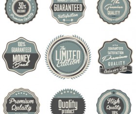 Quality label with badge vintage style vector 09