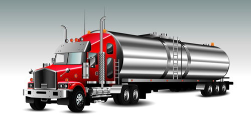 Realistic delivery truck vector design graphics 01