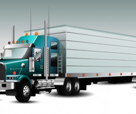 Realistic delivery truck vector design graphics 02
