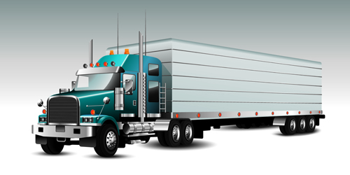 Realistic delivery truck vector design graphics 02
