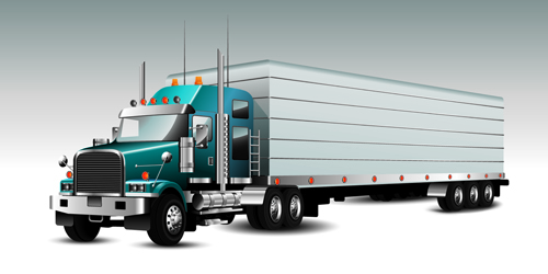 Download Realistic delivery truck vector design graphics 02 free ...