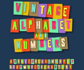 Retro alphabet set vector material 04