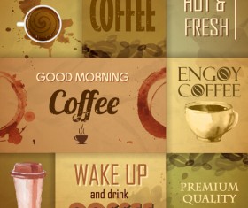 Retro design coffee menu cover vector 01