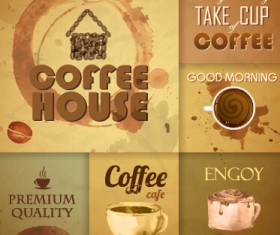 Retro design coffee menu cover vector 02