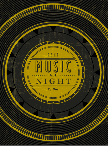 Retro music concert flyer cover design vector 04