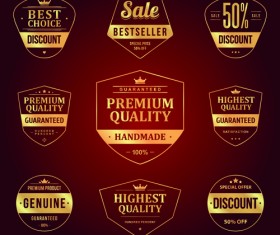Retro premium quality sale labels vector set 01