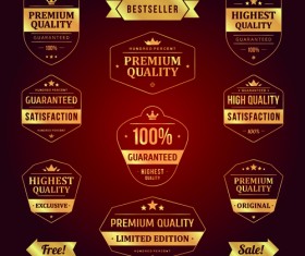 Retro premium quality sale labels vector set 03