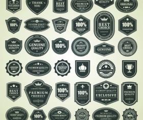 Retro premium quality sale labels vector set 05