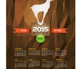 Retro style calendar 2015 graphics vector 02