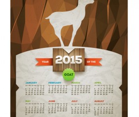 Retro style calendar 2015 graphics vector 03