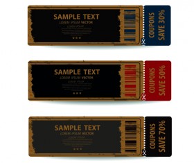 Retro with grunge style tags vector 04