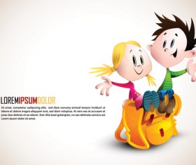 Romantic cartoon characters design vector 02