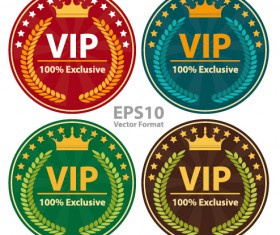 Round VIP badges sign vector
