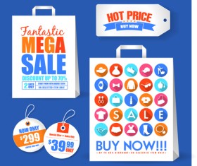 Sale bag with tags vector material