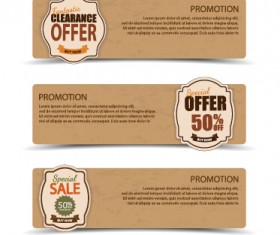 Sale banner cardboard vector material 04