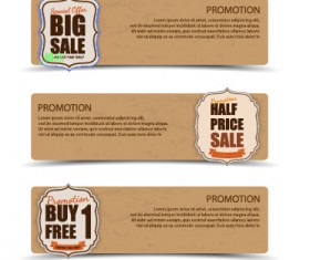 Sale banner cardboard vector material 05