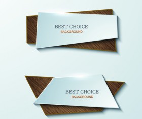 Shiny paper banner vector material 01