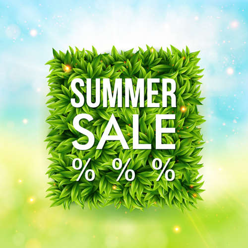 Shiny summer sale background vector 01