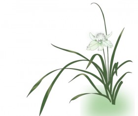 Simple orchid design vector material