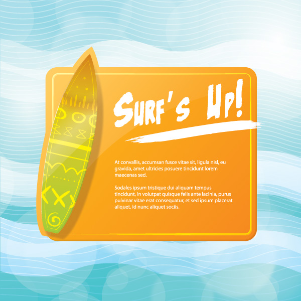 Simple surfing poster design vector