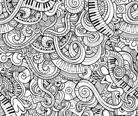 Sketch abstract floral vector seamless pattern 02