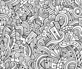 Sketch abstract floral vector seamless pattern 03