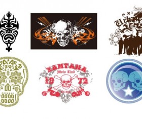 Skull design vectors set