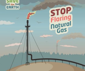Stop flaring natural gas poster vector
