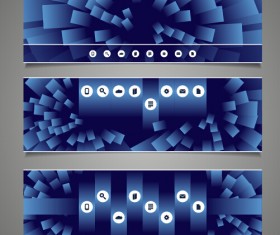 Tech elements web banners vector set 01