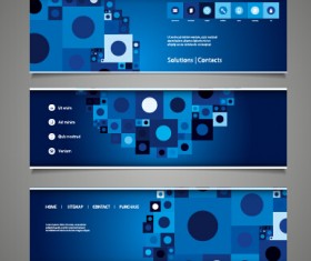 Tech elements web banners vector set 02