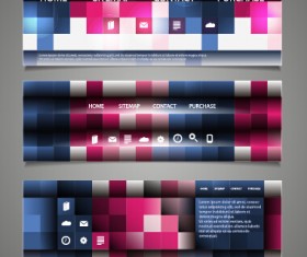 Tech elements web banners vector set 03