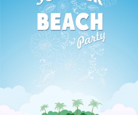 Travel summer beach background set vector 03