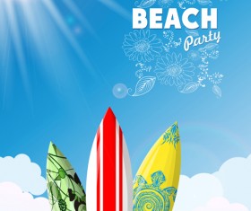 Travel summer beach background set vector 05