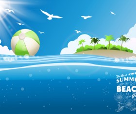 Travel summer beach background set vector 06