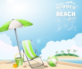 Travel summer beach background set vector 07