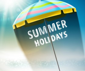 Travel summer beach background set vector 08