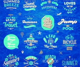 Travel summer holiday labels set vector 04