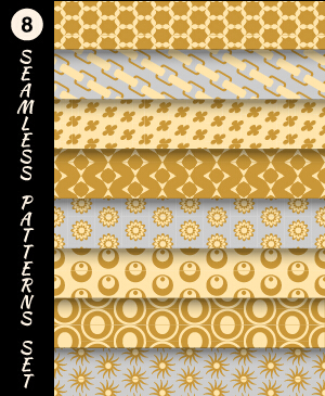Various decorative seamless pattern vector set 04